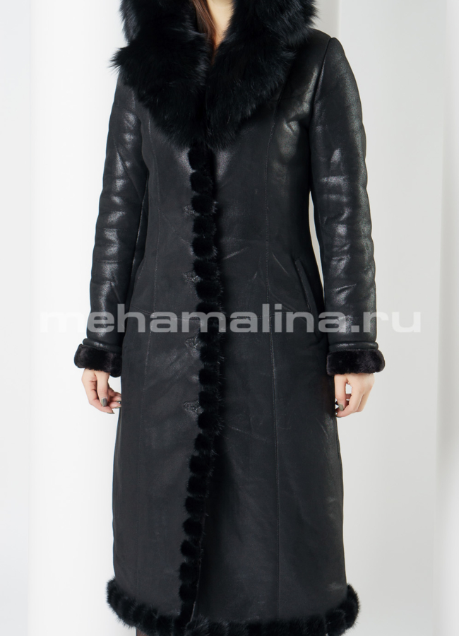 Женская дубленка  модель № 17520 универмаг малина