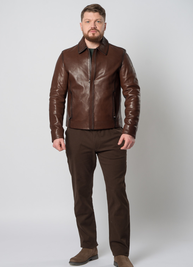 фото Мужская куртка из натуральной кожи модель № Е16