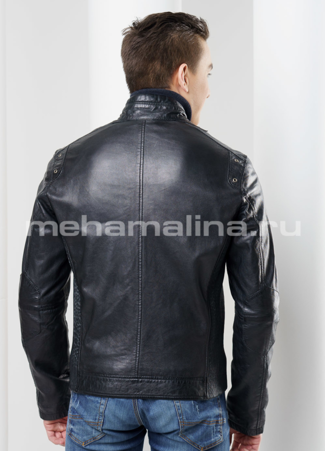 Мужская кожаная куртка модель № KP-138 в кредит