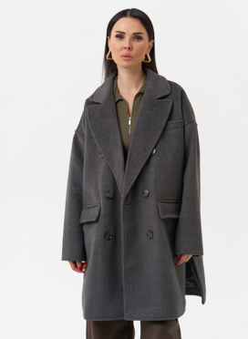 Женское укороченное пальто с поясом