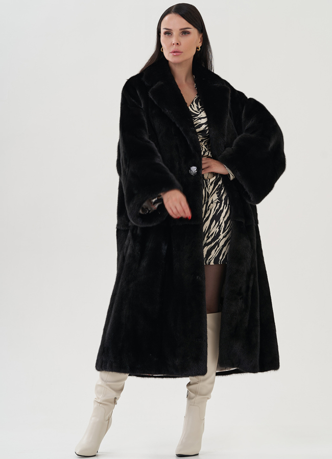 ​Норковая шуба из меха saga fur модель № 24964 универмаг малина