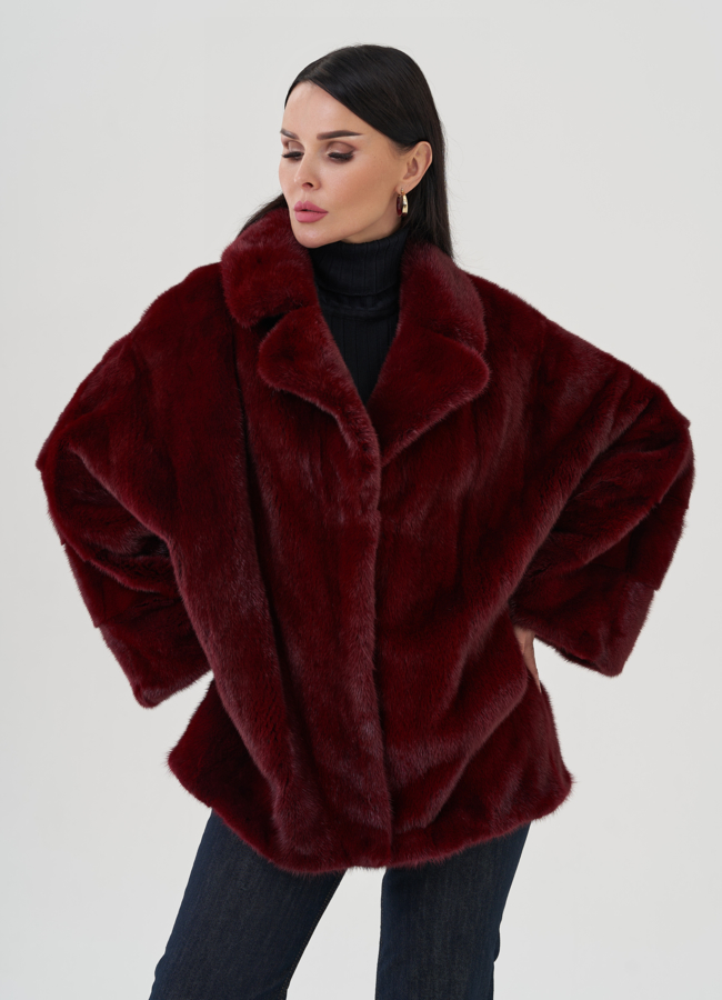 Куртка из норки с английским воротником модель № 24718 универмаг малина