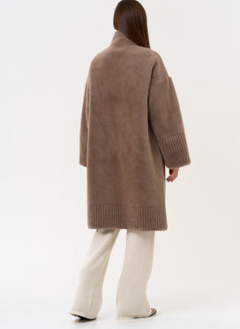 Женская двухсторонняя дубленка из эко замши с воротником стойкой Женская двухсторонняя дубленка из эко замши с воротником стойкой