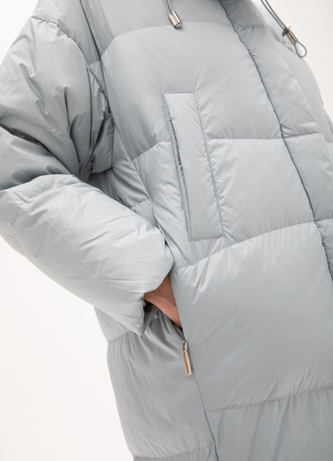 Женский пуховик с капюшоном  модель № 25763 универмаг малина