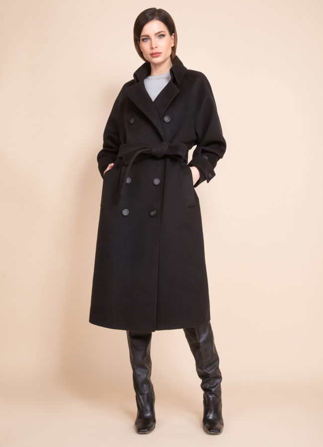 Женское пальто черного цвета Electra Style модель № 21308 универмаг малина