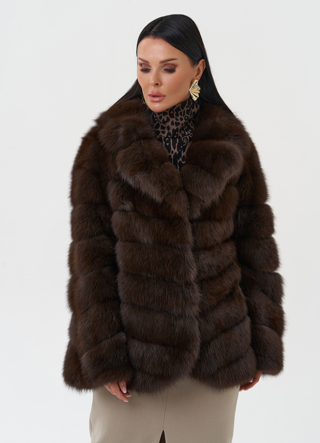 Женская шуба из куницы модель № 28434 универмаг малина