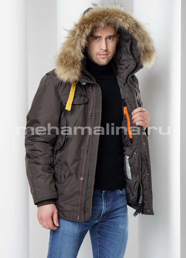 Пуховик мужской с капюшоном модель № KM-34 универмаг малина