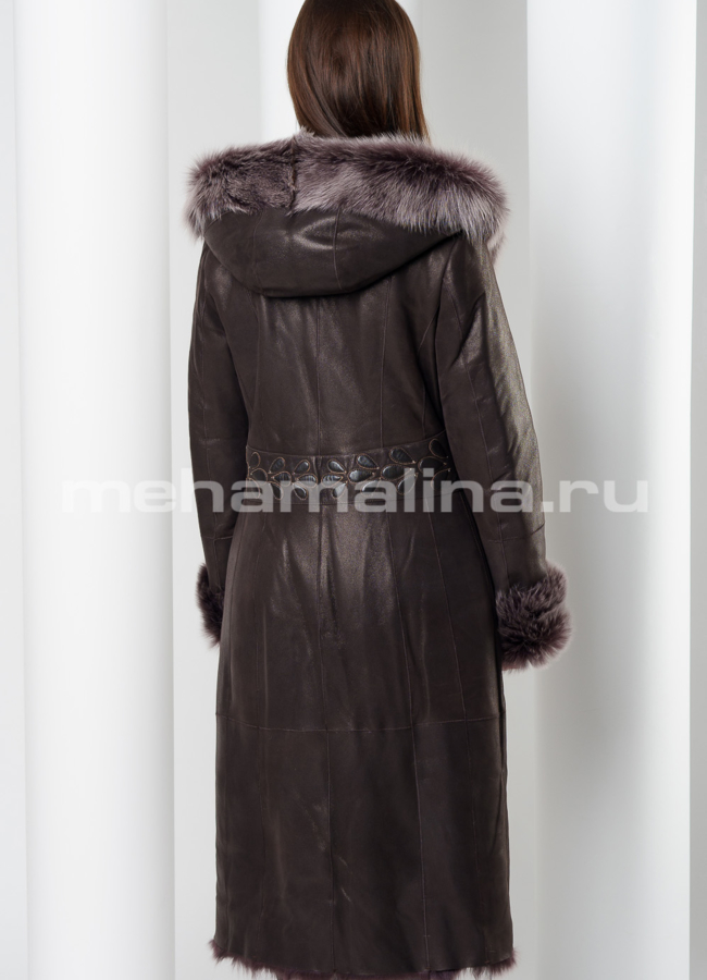 Дубленка на пуговицах модель № D-188 универмаг малина