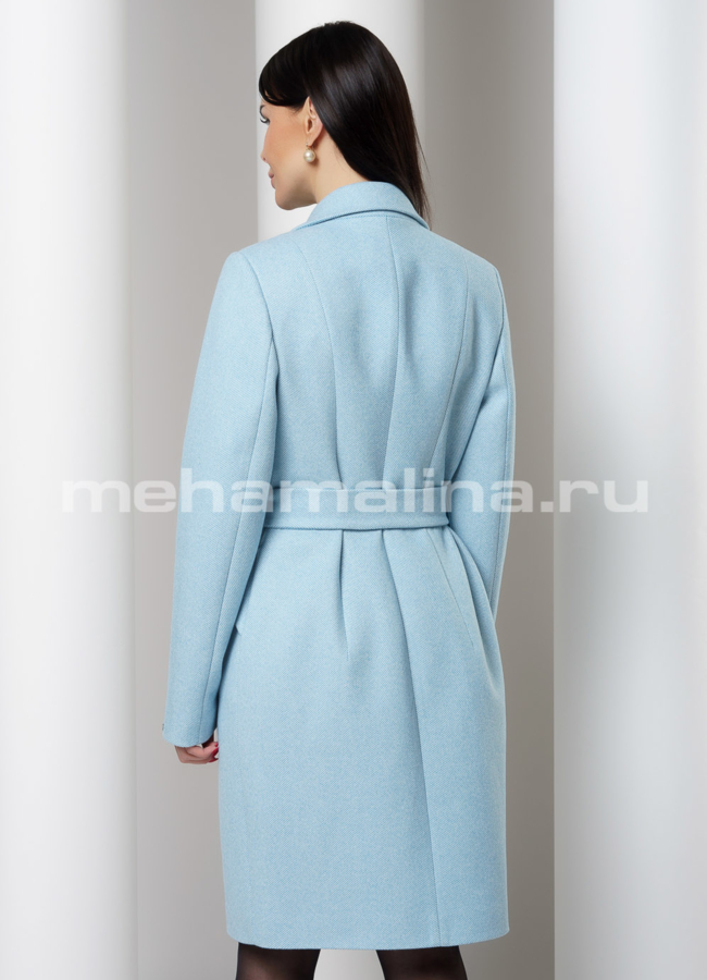 фото Приталенное пальто с английским воротником модель № 049
