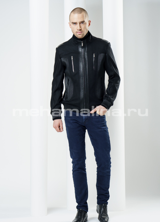 Куртка из кашемира модель № KP-97 меха малина