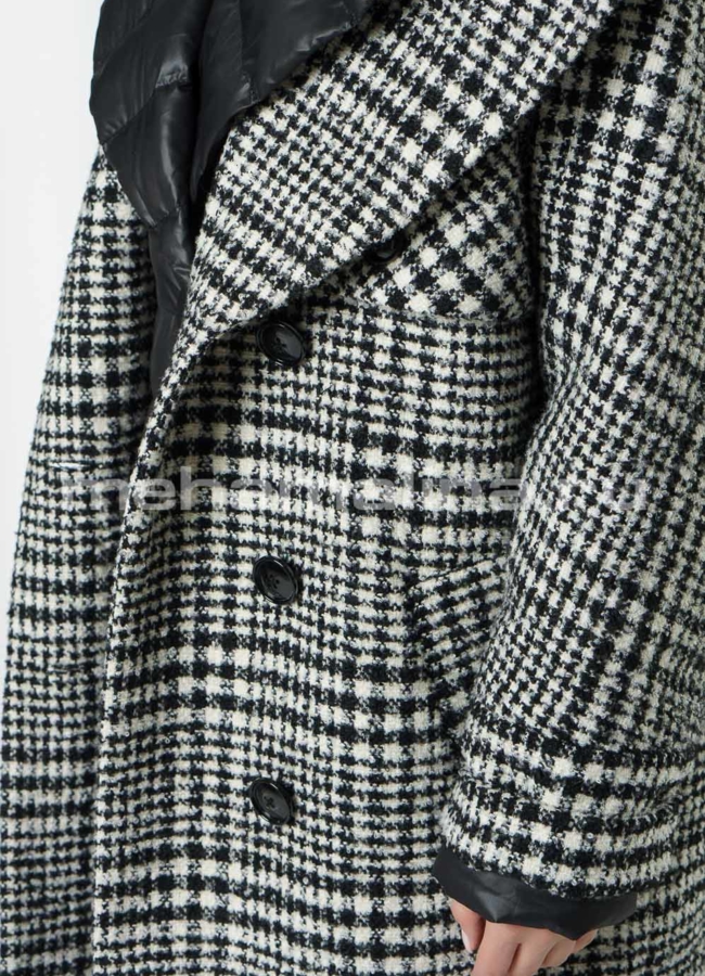 Зимнее пальто удлиненное на пуговицах  модель № П-369 универмаг малина