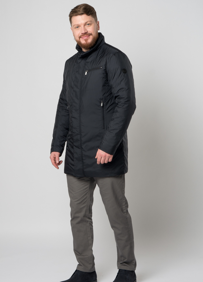 Плащ мужской утепленный синего цвета модель № BAROLO в кредит