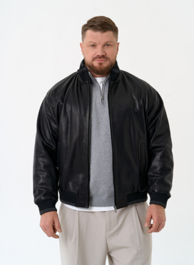 Мужская куртка бомбер из натуральной кожи