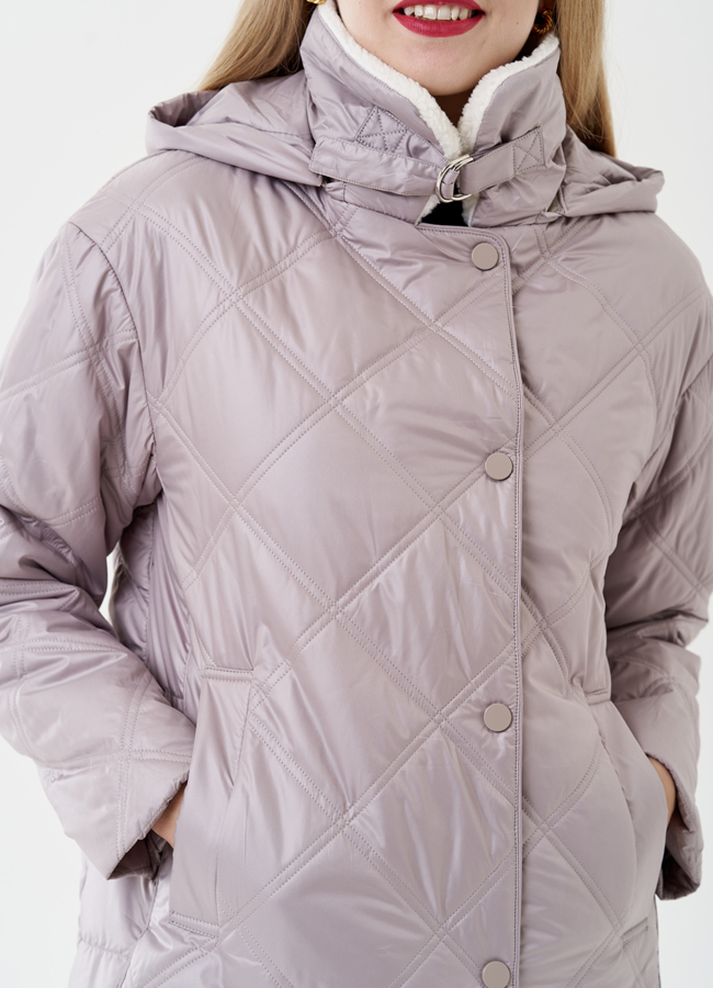 Женское полупальто с капюшоном  модель № 81216 универмаг малина