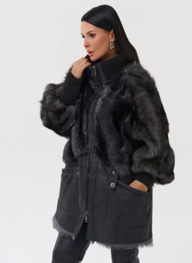 Комбинированная дубленка из тосканы