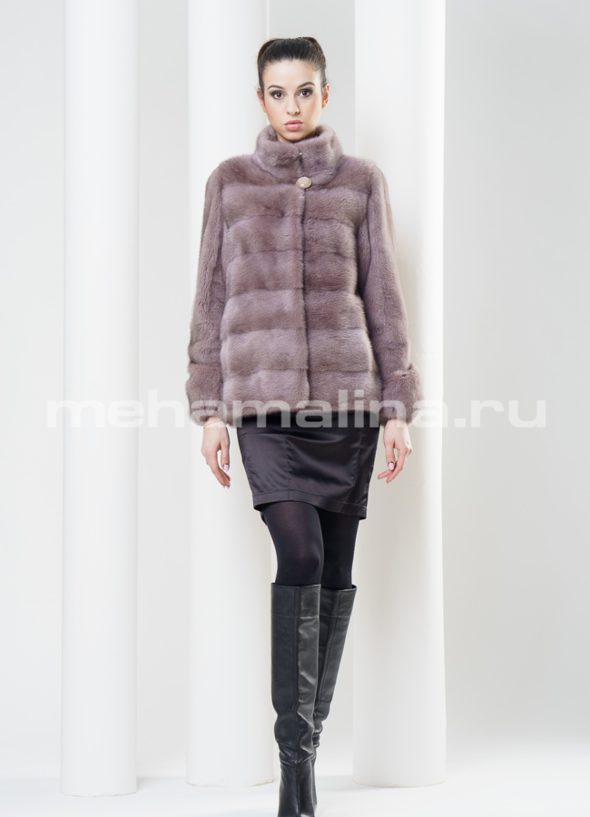 Укороченная норковая шуба модель № S-334 в рассрочку