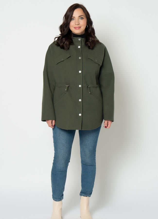 фото Парка женская в зеленом цвете с капюшоном модель № 21671