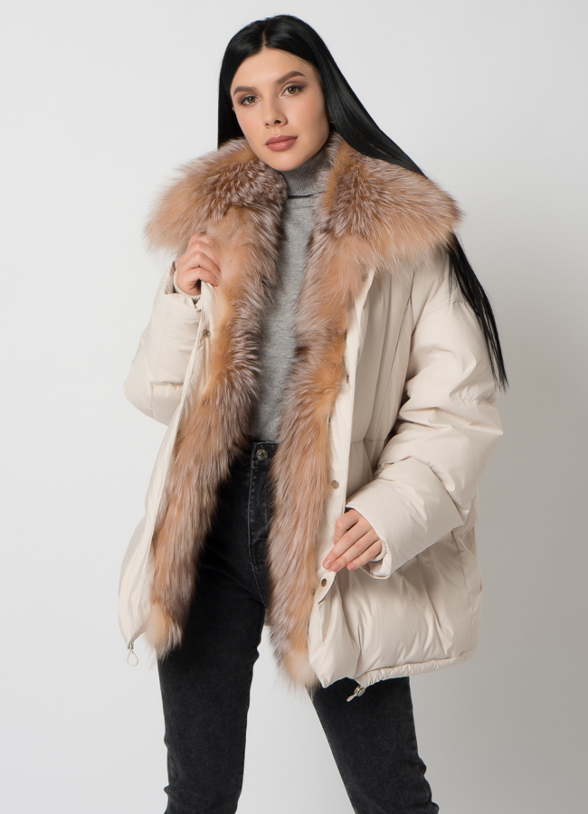 фото Пуховик с натуральным мехом модель № 2316