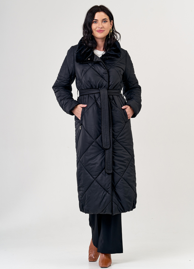 Пуховик женский черного цвета модель № 0123 в кредит
