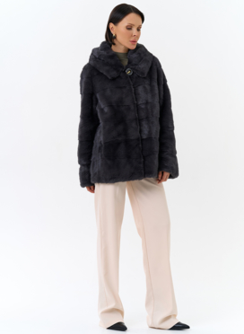 Куртка из меха норки с капюшоном