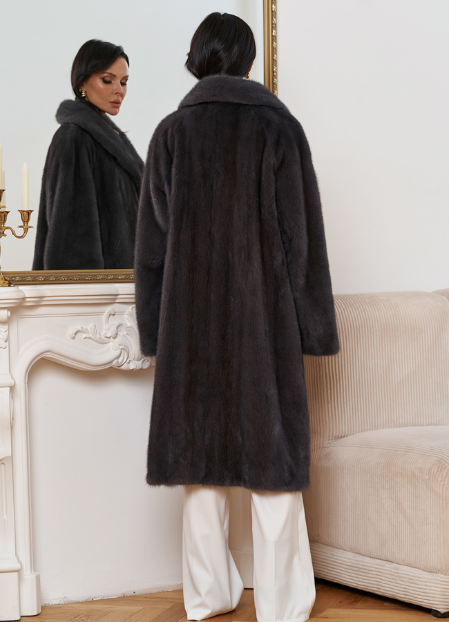 Женская шуба из меха норки с воротником шаль модель № 30674 в кредит