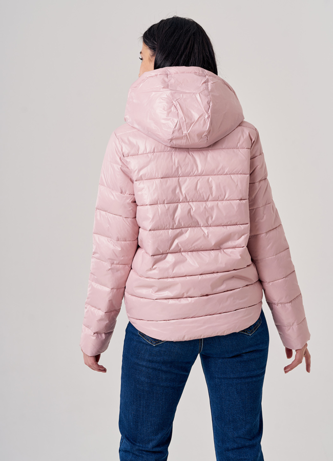 Укороченная женская куртка розового цвета модель № 9065 универмаг малина