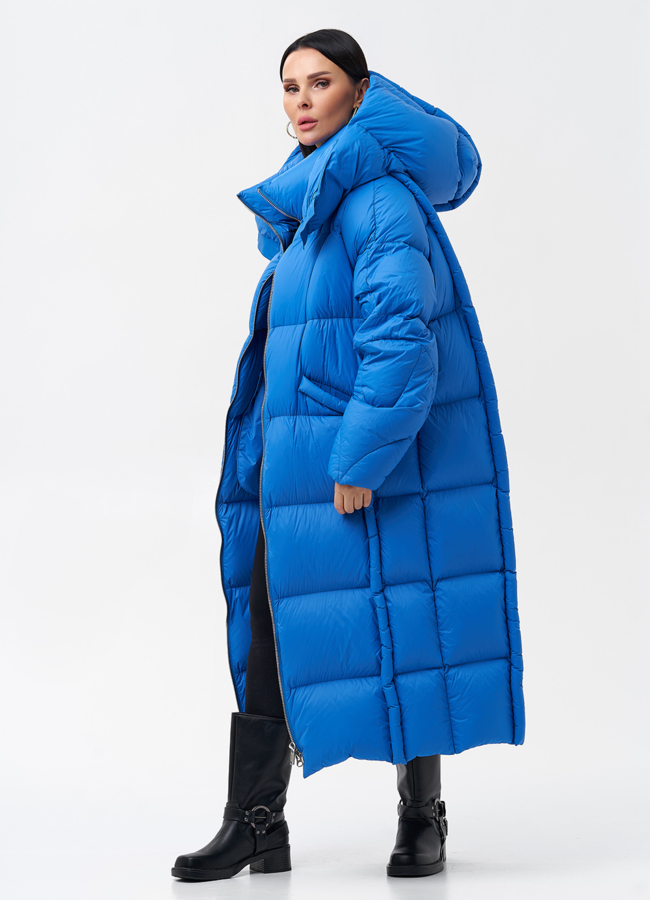 Женский пуховик с капюшоном  модель № 28978 универмаг малина