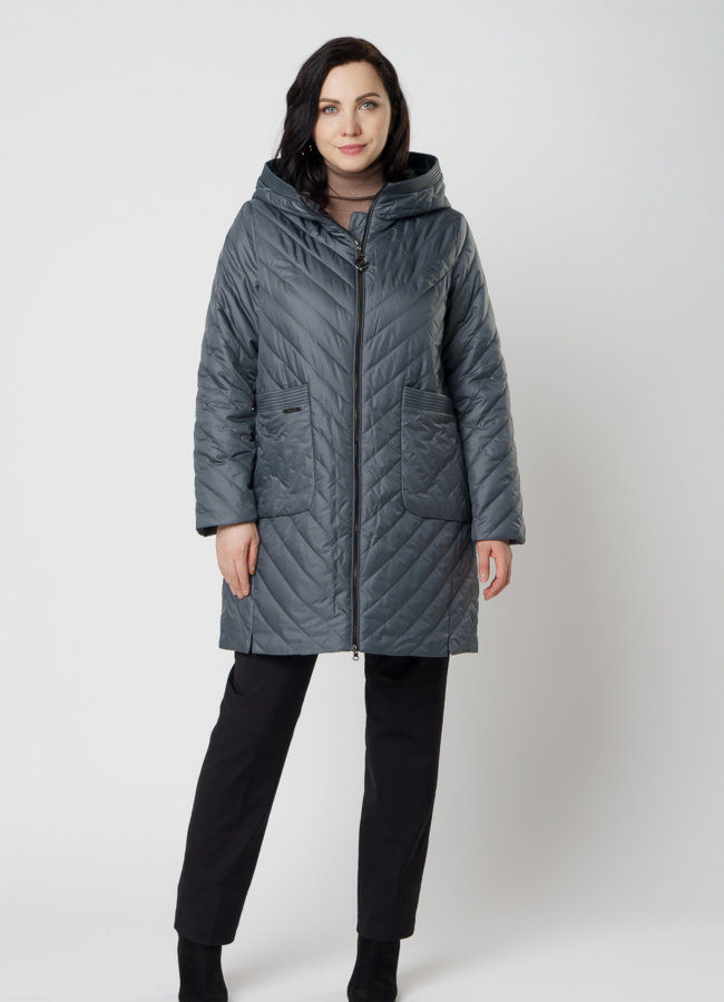 Полупальто женское зеленого цвета модель № 20669 универмаг малина