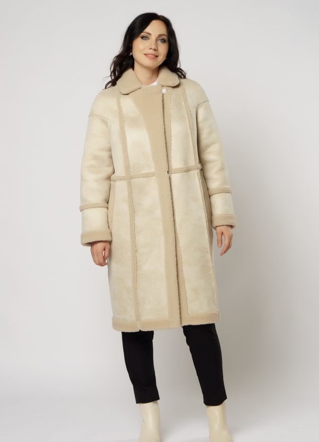 Шуба двусторонняя из эко меха  модель № 49 универмаг малина