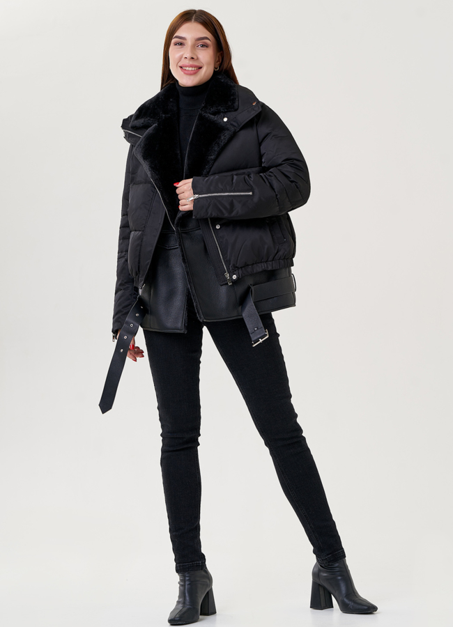 Дубленка из искусственного меха 2 в 1 модель № 79317 универмаг малина