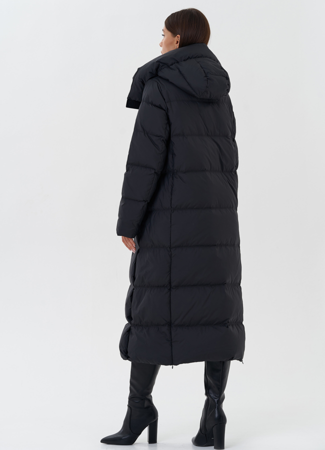 Женский пуховик с капюшоном модель № 28500 универмаг малина