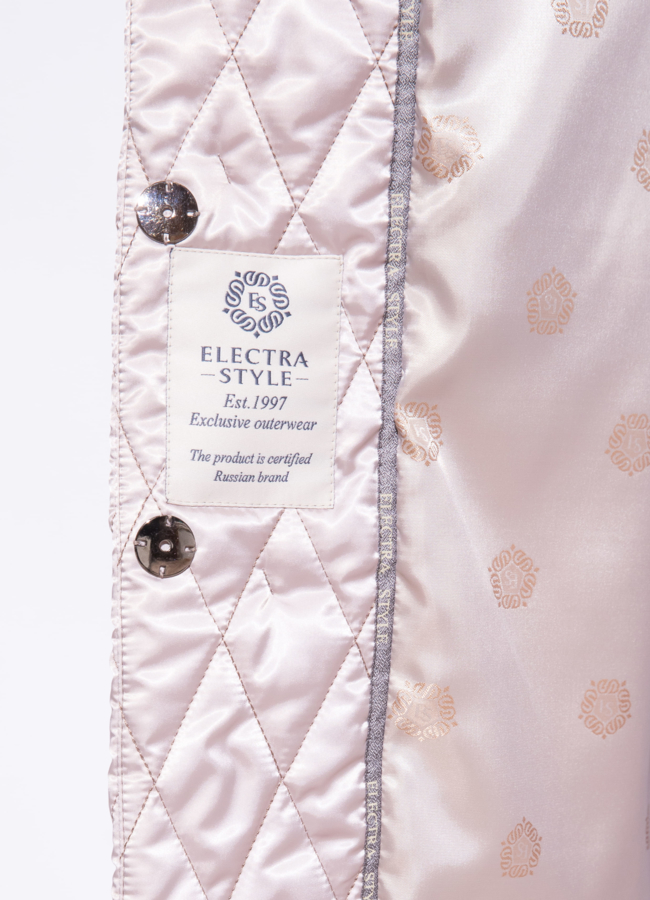 Плащевое пальто в цвете пудра модель № 0022 универмаг малина