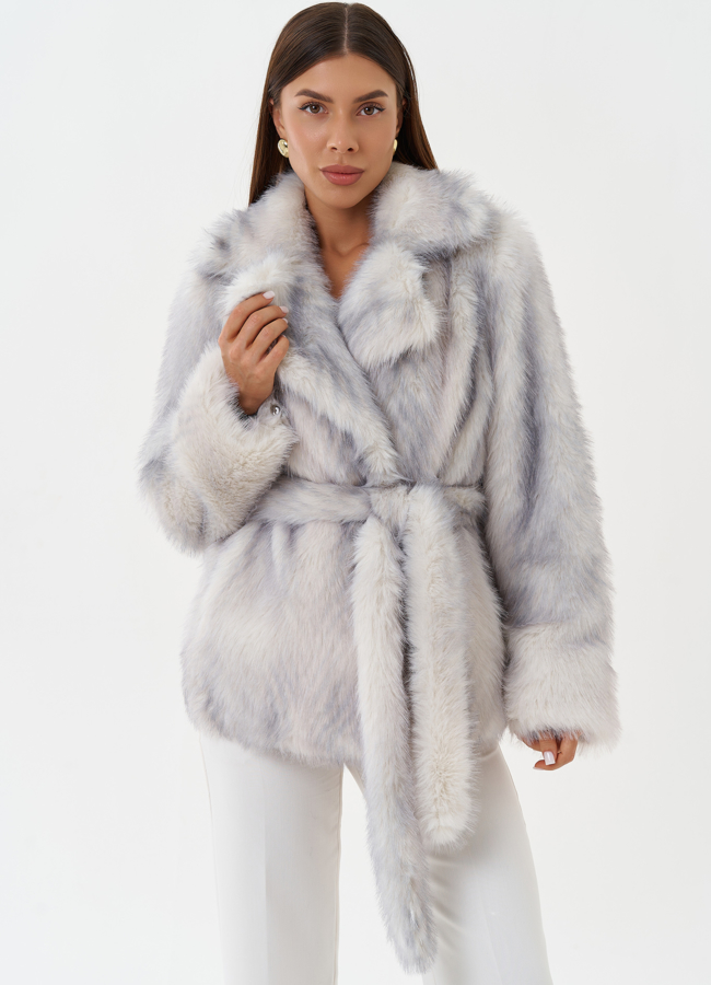 Женская шуба из эко меха с градиентом модель № 28646 в рассрочку