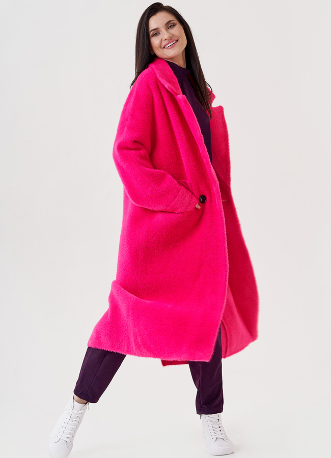 фото Длинный кардиган в цвете фуксия модель № 75698