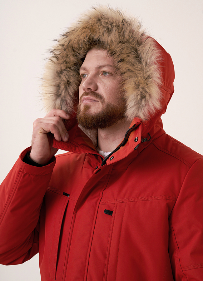 Мужской пуховик с климат контролем с капюшоном модель № 0742 универмаг малина