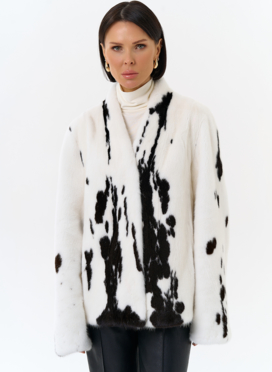 Жакет из меха норки в расцветке 