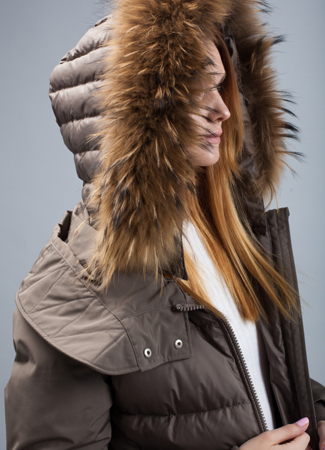 Пуховик на биопухе женский модель № П-342 в рассрочку