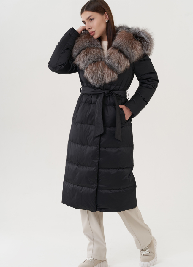 Женский пуховик с капюшоном  модель № 22083 в рассрочку