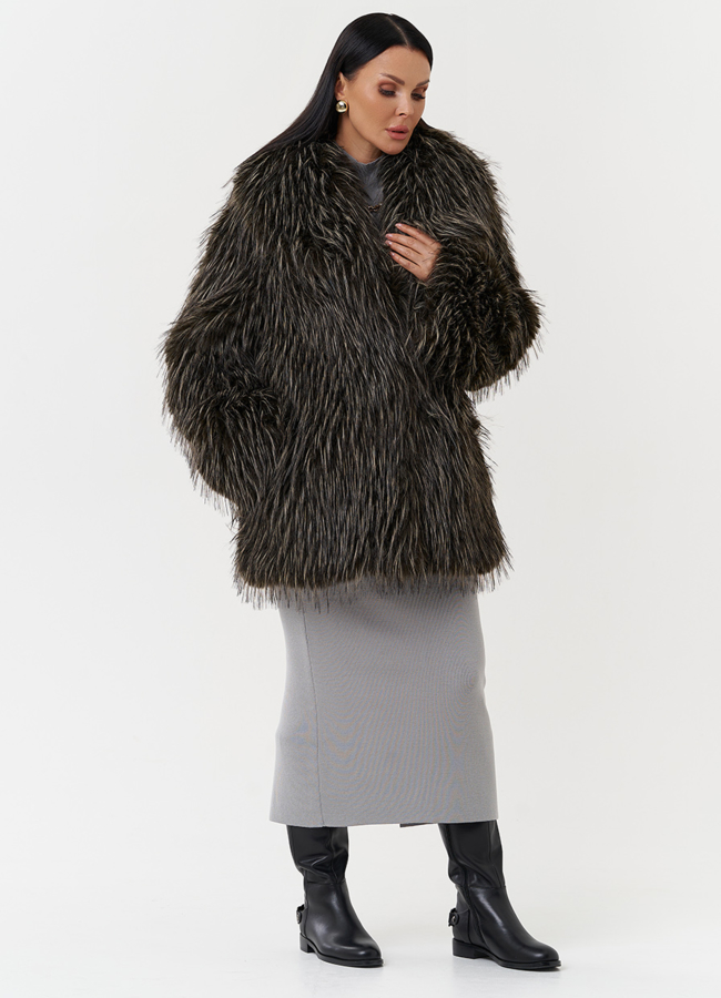 Шуба из эко меха под лису модель № 28683 в рассрочку