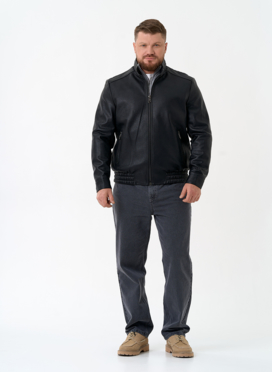 Мужская куртка бомбер из эко кожи