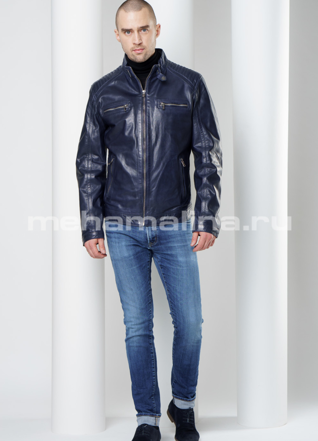 Мужская кожаная куртка модель № KP-221 в рассрочку