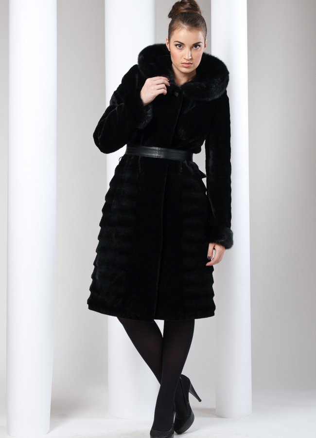 Шуба из мутона с лазерной стрижкой модель № S-9 в рассрочку