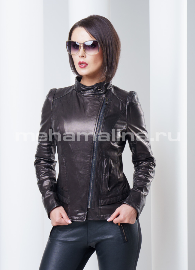 Куртка из кожи, цвет черный модель № K-247 в рассрочку