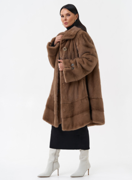 Норковая шуба с воротником