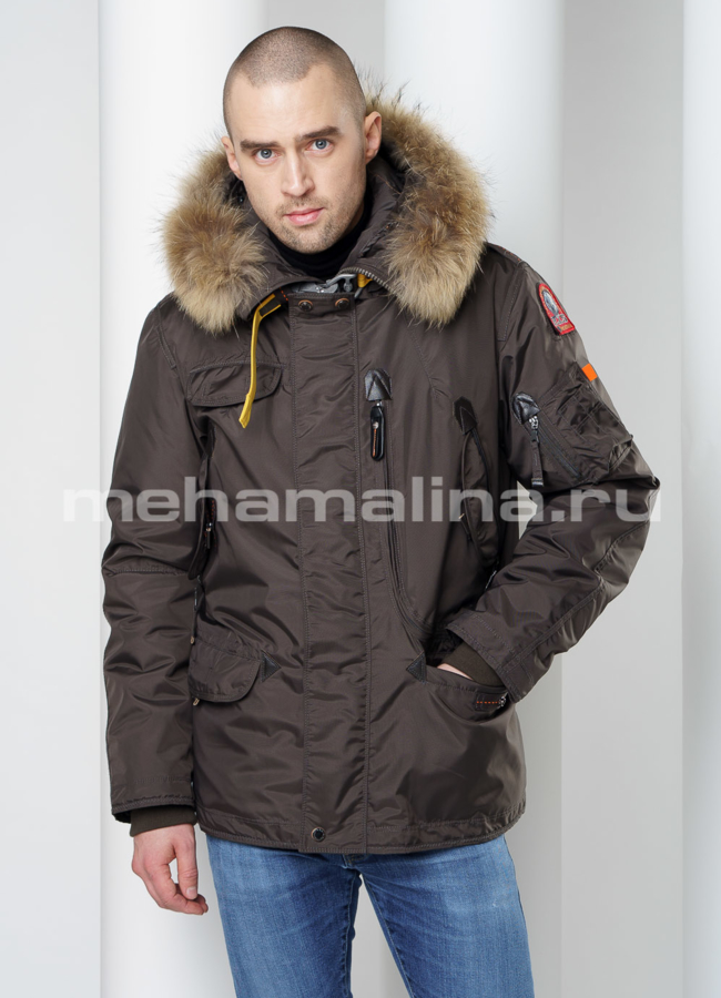 Пуховик мужской с капюшоном модель № KM-34 универмаг малина