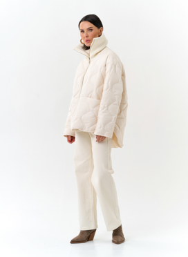 Женская двухсторонняя куртка с высоким воротником