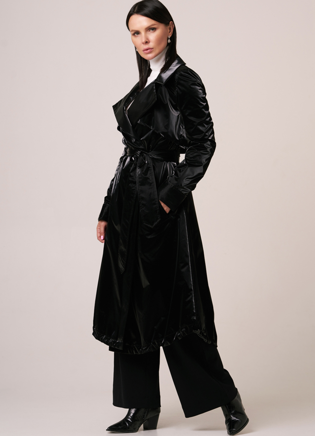 фото Плащ женский с английским воротником и поясом модель № 101