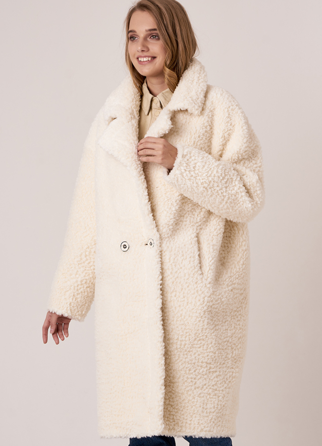 Пальто из шерсти с английским воротником модель № 19427 в кредит