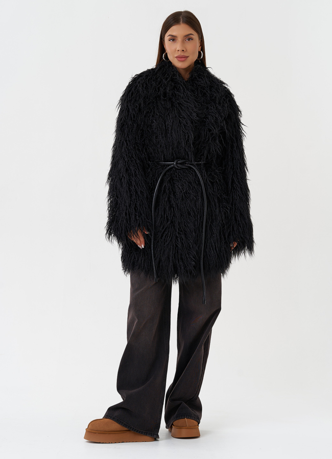 Шуба из эко меха под ламу модель № 28546 в кредит