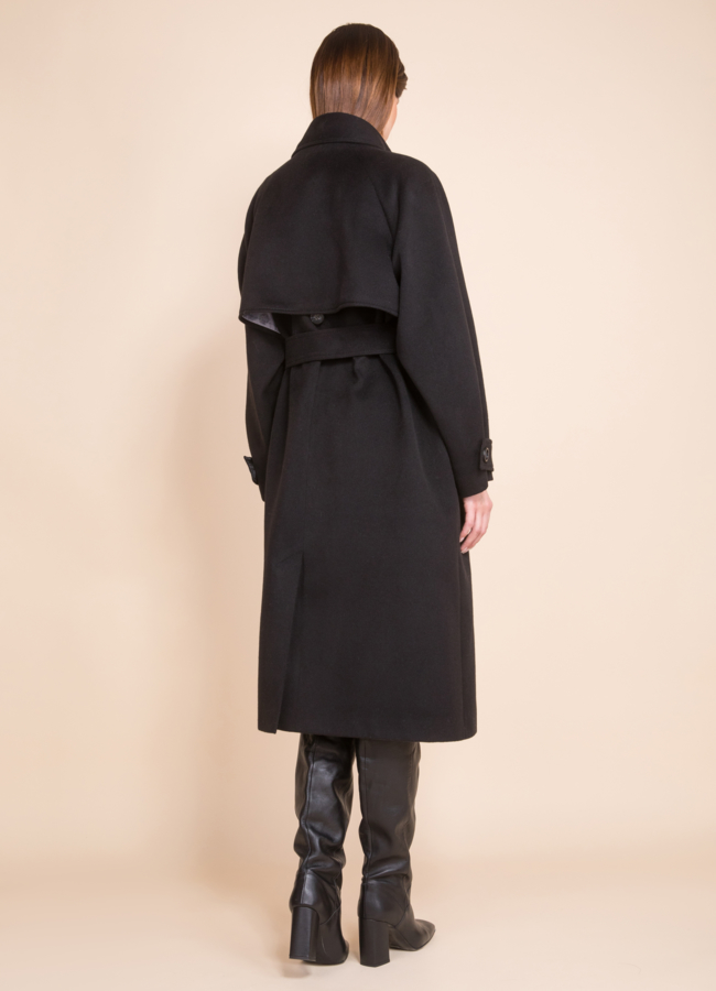 Женское пальто черного цвета Electra Style модель № 21308 универмаг малина